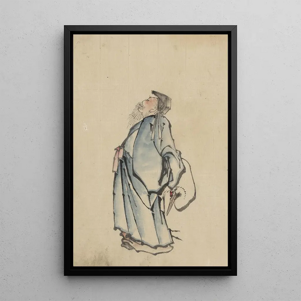 Katsushika Hokusai - Fukurokuju the god of wisdom wealth long life and happiness one of the seven lucky gods.webp