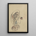 Hotei, de god van de welvaart - Katsushika Hokusai — ingelijst kunstwerk aan de muur