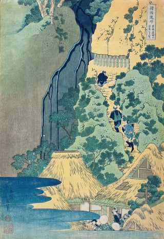 Katsushika Hokusai - Kannon Shrine at Kiyo Falls Sakanoshita Tkaid.webp