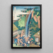 Chutes de Rben au mont yama, provincie de Sagami - Katsushika Hokusai — ingelijst kunstwerk aan de muur