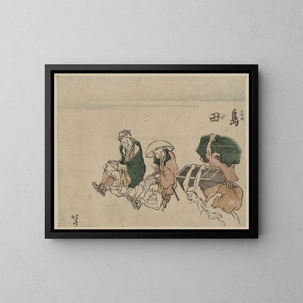 Shimada - Katsushika Hokusai — ingelijst kunstwerk aan de muur