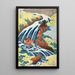 Les chutes de lavage de chevaux de Yoshitsune à Yoshino, province d'Izumi - Katsushika Hokusai — ingelijst kunstwerk aan de muur