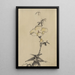Geel bloem met knop op een steel boven de bladeren - Katsushika Hokusai — ingelijst kunstwerk aan de muur