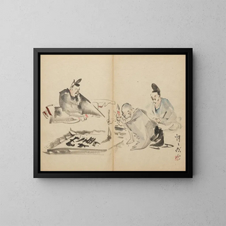 Kawanabe Kysai - Monk at Calligraphy.webp