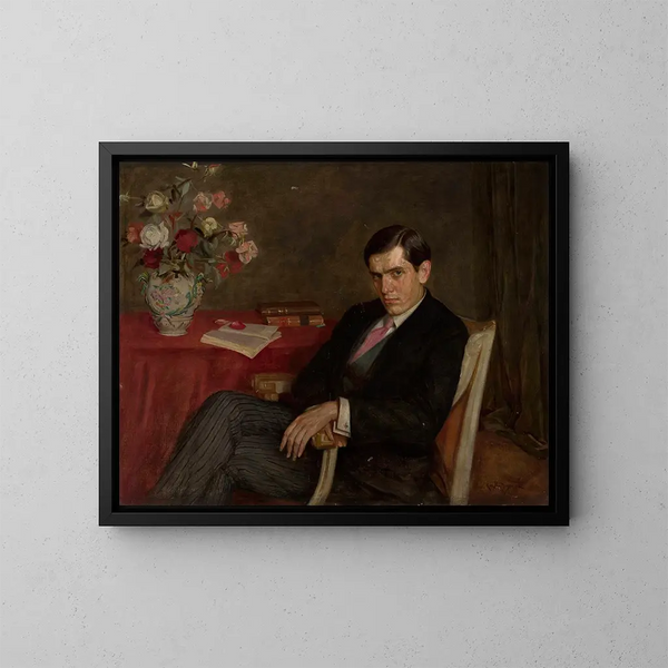 portret van Bolesław Malinowski - Kazimierz Mordasewicz — ingelijst kunstwerk aan de muur