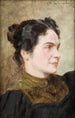 Portret van een lachende dame - Kazimierz Pochwalski — weergave van het kunstwerk