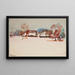 Winterlandschap met dorp - Kazimierz Wojtanowicz — ingelijst kunstwerk aan de muur