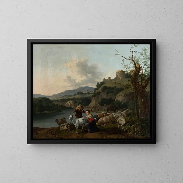 Pastoral Scene - Kazimierz Jan — framed artwork on a wall