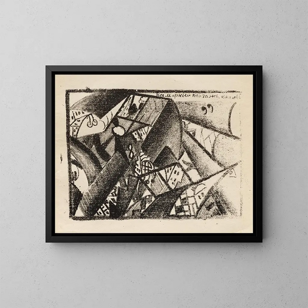 Universal Landscape Untitled - Kazimir Malevich — framed artwork on a wall