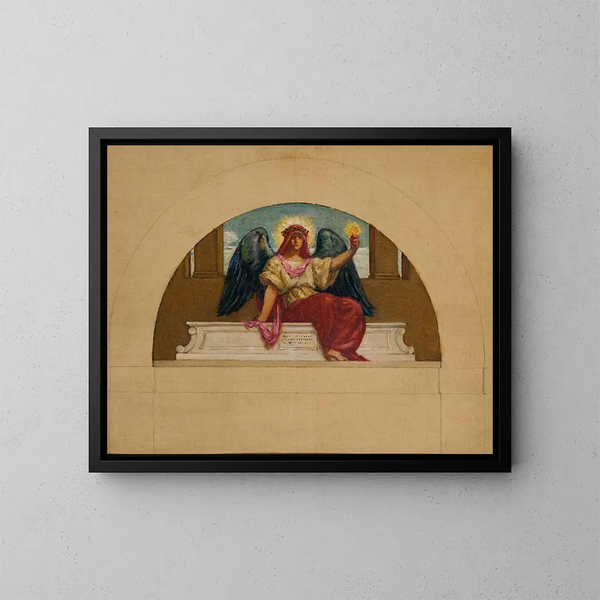 Esquisse voor de schilderij van het Oberlin College L'esprit de l'amour sacrificiel - Kenyon Cox — ingelijst kunstwerk aan de muur