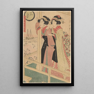 Kikukawa Eizan - Two Women Looking Out at Sea.webp