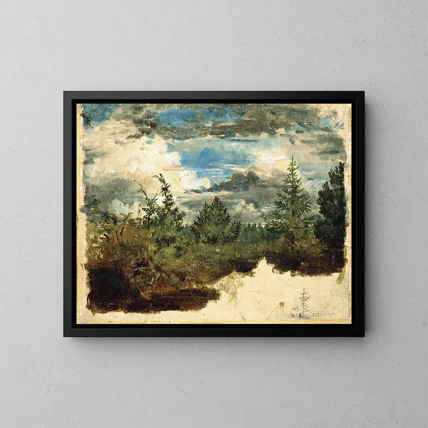 Study of a wooded hill - Kilian Zoll — framed artwork on a wall