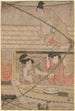 Vangst met een vierarmig net Yotsu Deami, centraal onderdeel van het triptiek - Kitagawa Utamaro — weergave van het kunstwerk