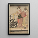 Vangst met een vierarmig net Yotsu Deami, linkercomponent van het triptiek - Kitagawa Utamaro — ingelijst kunstwerk aan de muur