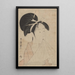 Tête de femme tenant une serviette dans sa bouche - Kitagawa Utamaro — ingelijst kunstwerk aan de muur