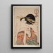 Kiseru o motsu onna Vrouw die een pijp vasthoudt - Kitagawa Utamaro — ingelijst kunstwerk aan de muur