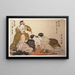 Nibijin udezum Bras de fer tussen twee schoonheden - Kitagawa Utamaro — ingelijst kunstwerk aan de muur