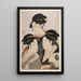 Drie schoonheden van vandaag - Kitagawa Utamaro — ingelijst kunstwerk aan de muur