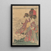 Twee vrouwen met kinderen aan de rand van de zee - Kitagawa Utamaro — ingelijst kunstwerk aan de muur
