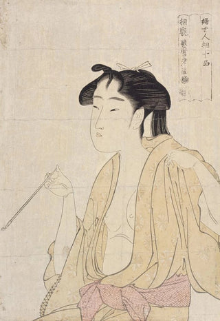 Kitagawa Utamaro - Woman Exhaling Smoke from a Pipe.webp