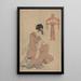 Vrouw met rol - Kitagawa Utamaro — ingelijst kunstwerk aan de muur