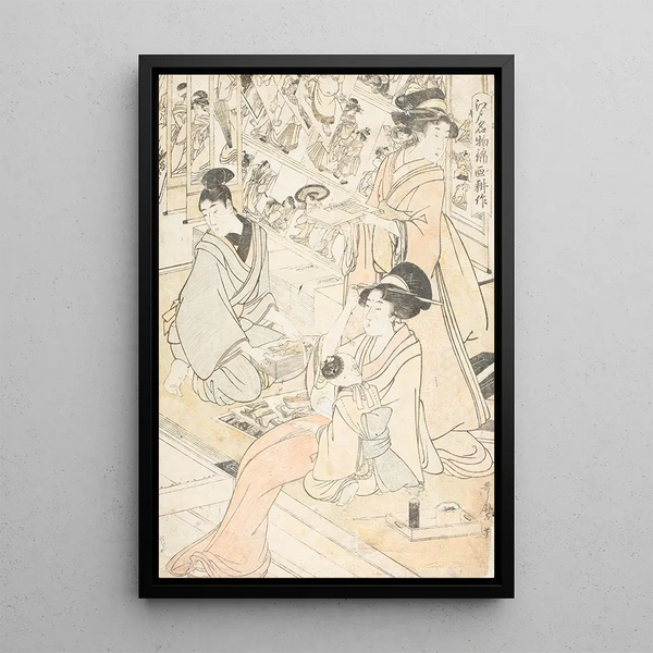 Kitagawa Utamaro - Woodblock Printer Distributing New Prints.webp