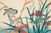 Rousserolle met riet en iris - Kitao Shigemasa — weergave van het kunstwerk