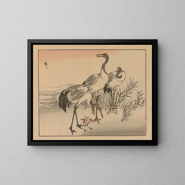 Bairei gafu Painting, plate 02 - Kono Bairei — framed artwork on a wall