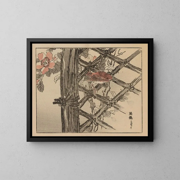 Bairei gafu, planche 22 - Kono Bairei — framed artwork on a wall