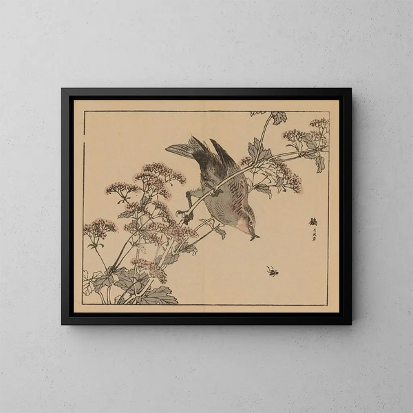 Bairei gafu Painting, plate 45 - Kono Bairei — framed artwork on a wall