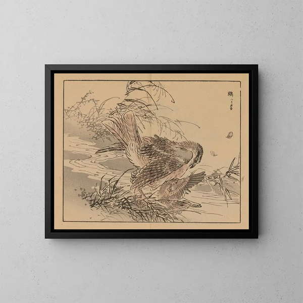 Bairei gafu Painting, plate 46 - Kono Bairei — framed artwork on a wall
