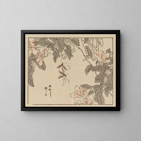 Bairei gafu Painting, plate 53 - Kono Bairei — framed artwork on a wall