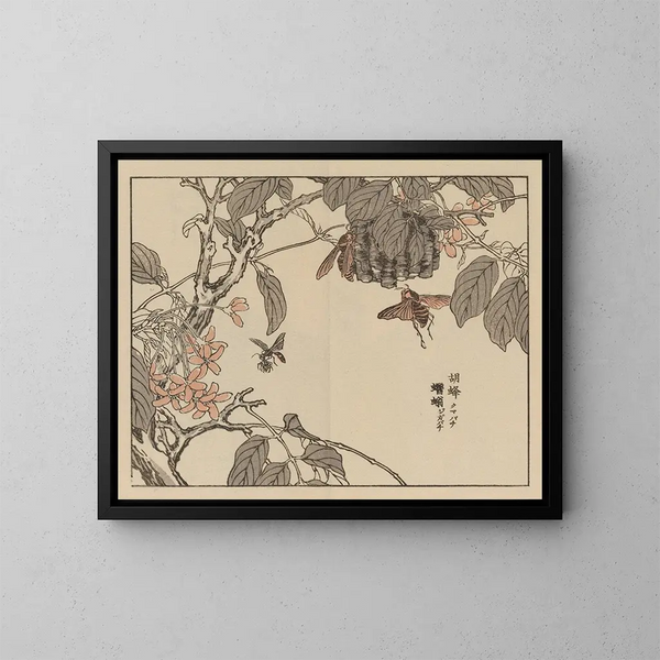 Bairei gafu Painting, plate 55 - Kono Bairei — framed artwork on a wall