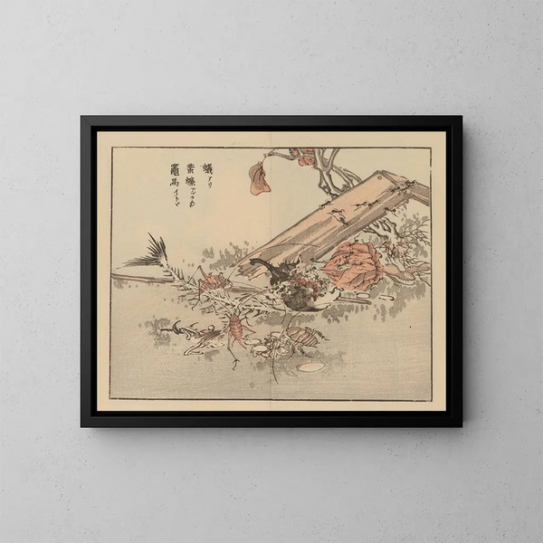 Bairei gafu, plate 73 - Kono Bairei — framed artwork on a wall