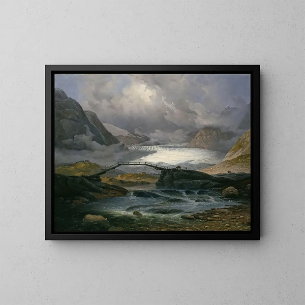 Glacier Nigardsbreen dans la vallée de Justedalen - Knud Baade — framed artwork on a wall