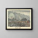 Rain at Sanmaibashi in Hakone - Kobayashi Kiyochika — framed artwork on a wall