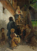scène in de Oberhasli-vallei speler op een speeldoos voor het huis - Konrad Grob — weergave van het kunstwerk