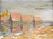 Datchas schilderij aan de rand van de rivier - Konstantin Alexeïevitch Korovine — weergave van het kunstwerk