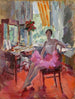 Portret van de ballerina Vera Trefilova - Konstantin Alexeïevitch Korovine — weergave van het kunstwerk