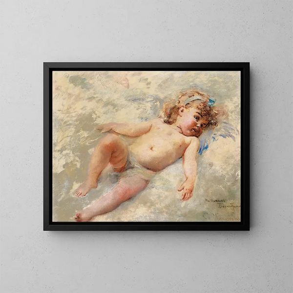 Cherub - Konstantin Egorovich Makovsky — framed artwork on a wall
