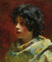 Portret van een jonge vrouw - Konstantin Egorovich Makovsky — weergave van het kunstwerk