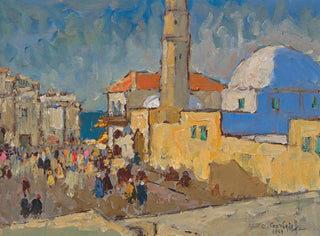 Moskee in Jaffa - Konstantin Ivanovich Gorbatov — weergave van het kunstwerk