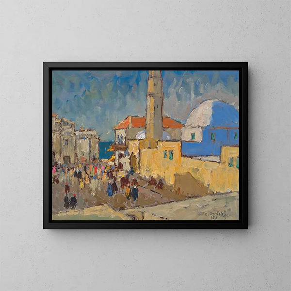 Mosque in Jaffa - Konstantin Ivanovich Gorbatov — framed artwork on a wall