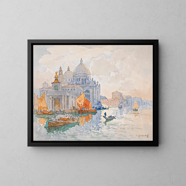 Basilique Santa Maria della Salute, Venice - Konstantin Ivanovich Gorbatov — framed artwork on a wall
