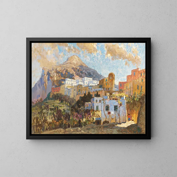 View of Capri - Konstantin Ivanovich Gorbatov — framed artwork on a wall