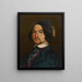 Zelfportret met fluwelen hoed en gouden pompon - Konstantin Kaiser — ingelijst kunstwerk aan de muur