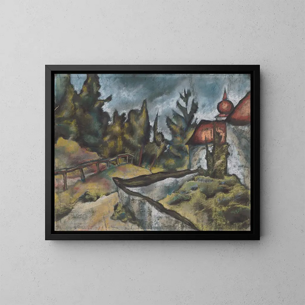Koi Painting by Kalvria - Konstantin Bauer — framed artwork on a wall