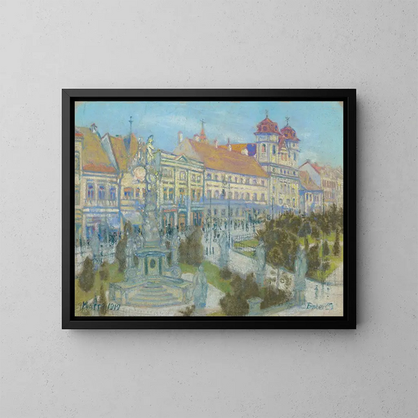 in the main street in Košice - Konstantin Bauer — framed artwork on a wall