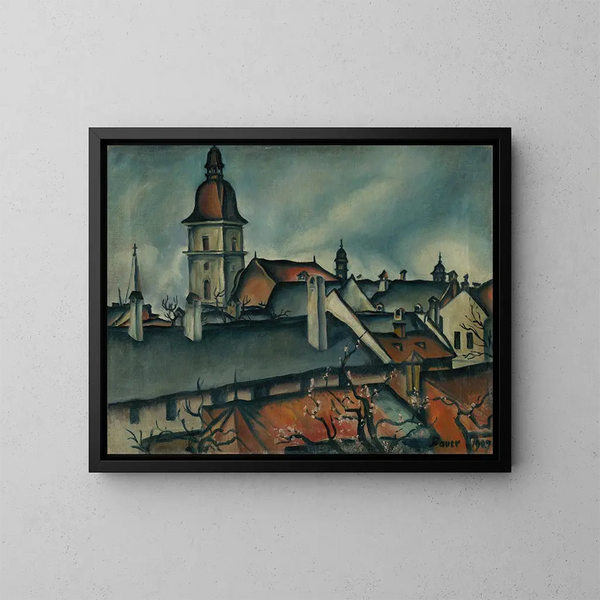 View of Košice - Konstantin Bauer — framed artwork on a wall