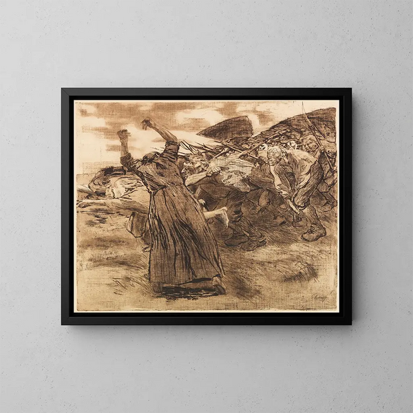 Rupture - Käthe Kollwitz — framed artwork on a wall
